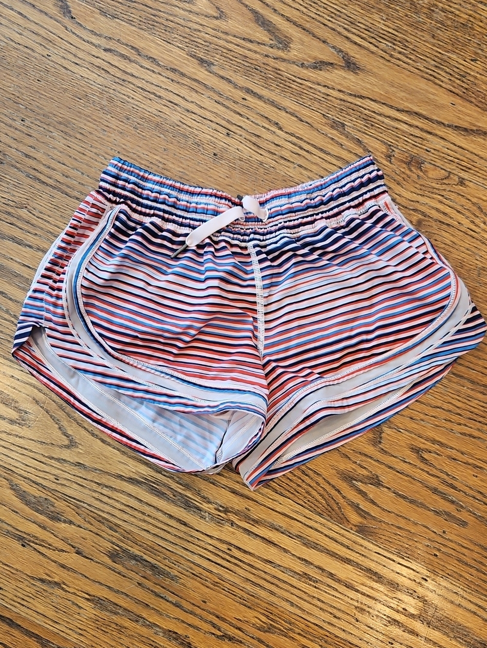 lululemon athletica Striped Women's Lined Athletic Shorts - Red, Blue & White